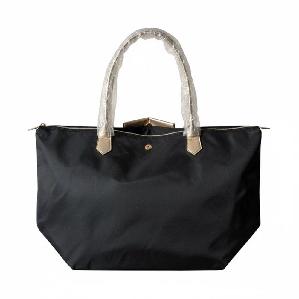 black large tote bag with gold accents - brand new